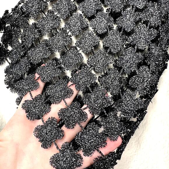 Metallic Embroidered Lurex Mesh Blouse Top Overlay Sheer Square Neck ONE SIZE - Picture 3 of 5